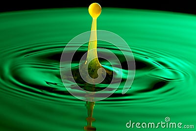Water with milk dripping or water ripples in a pond. Stock Photo
