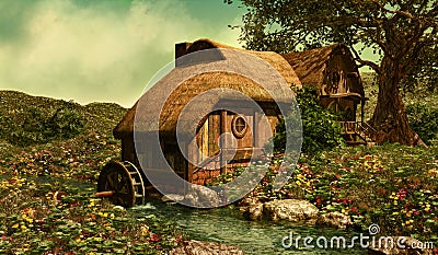 The Water Mill Stock Photo