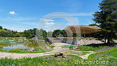 Water mirror at Parc Floral de Paris in the Bois de Vincennes - Paris, France Editorial Stock Photo