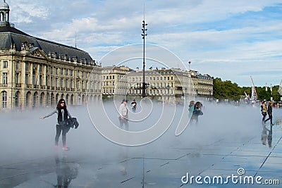 Water Mirror square in Bordeaux, France Editorial Stock Photo