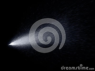 Water mist spray with drops in motion isolated on black background. Cartoon Illustration