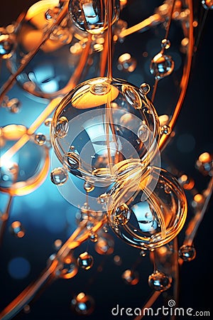 Water molecule, molecule of chemical molecule Stock Photo
