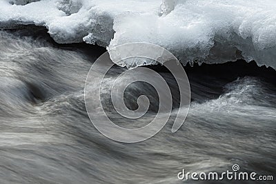 Water movement and ice Stock Photo
