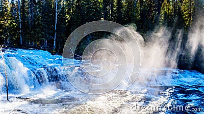 Water of the Murtle River as it tumbles over the cusp of Dawson Falls in Wells Gray Provincial Park Stock Photo