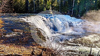 Water of the Murtle River as it tumbles over the cusp of Dawson Falls in Wells Gray Provincial Park Stock Photo