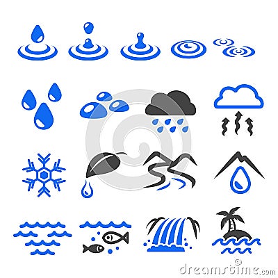 Water with natural icon Vector Illustration