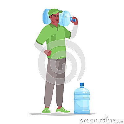 Water office delivery semi flat RGB color vector illustration Vector Illustration