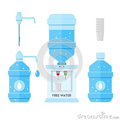 Water in the Office. Vector Vector Illustration