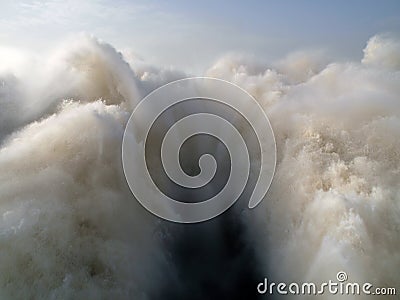 Water outlet of the Merowe hydroelectric power station Stock Photo