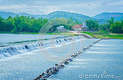 Water over the Dam Stock Photo