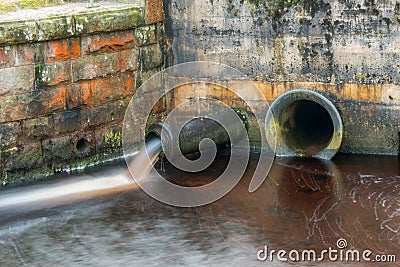 Water Overflow Pipe Stock Photo