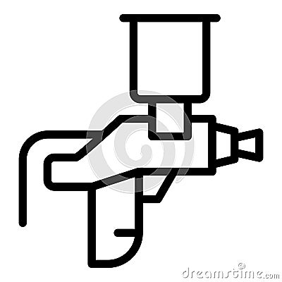 Water paint sprayer icon outline vector. Air gun Vector Illustration