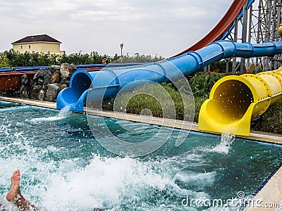 Water Park in the Russian city of Anapa, Krasnodar region. Editorial Stock Photo