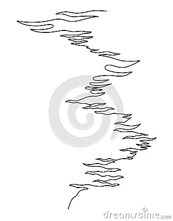 Water path. Single continuous line drawing. Vector illustration. Isolated on white background Cartoon Illustration
