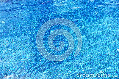 Water pattern or background with clean swimming pool bottom with mosaic Stock Photo