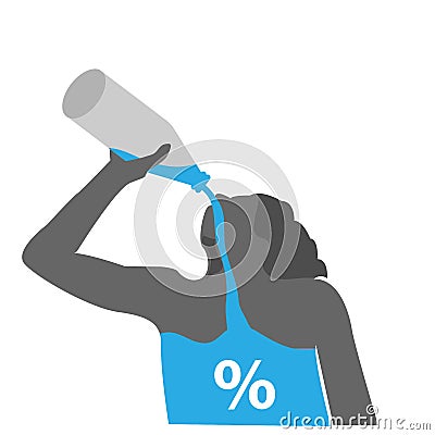 Water percentage in body. illustration in vector format Vector Illustration