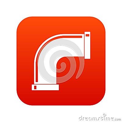 Water pipe icon digital red Vector Illustration
