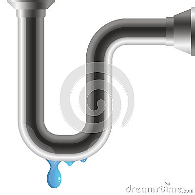 Water pipe with leakage Vector Illustration