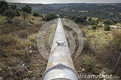 Water pipeline for drinking water supply Editorial Stock Photo