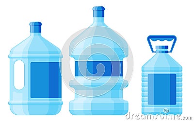 Water plastic bottle vector transparent mineral beverage blank refreshment nature blue clean liquid aqua fluid template Vector Illustration