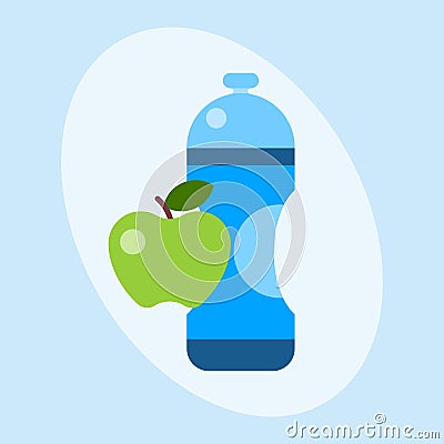 Water plastic sport bottle transparent mineral beverage blank refreshment natureclean liquid environment element vector Vector Illustration