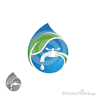 Water plumbing services company logo concept Vector Illustration