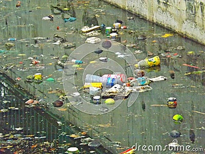 Water pollution - canal Editorial Stock Photo