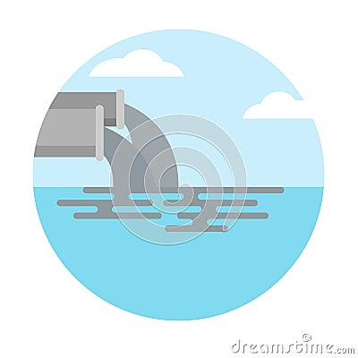 Water pollution from industry.dirty waste water in the sea Vector Illustration