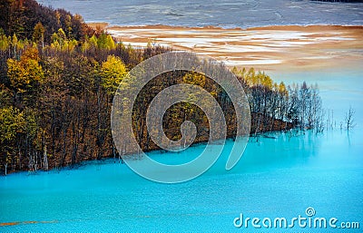 Mining disaster and water pollution in Romania. Stock Photo