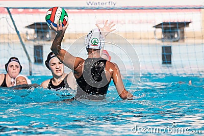 Water polo action game Editorial Stock Photo