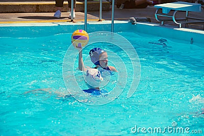 Water polo match Stock Photo