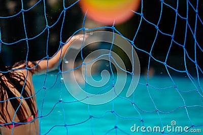 Water polo net Stock Photo