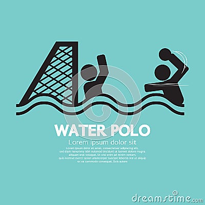 Water Polo Sport Sign Vector Illustration