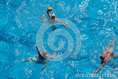 Water-Polo Swimming Pool Action Editorial Stock Photo
