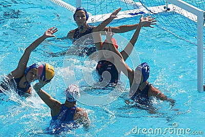 Water polo women. Hungary vs russia Editorial Stock Photo