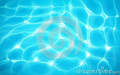 Water at pool or liquid surface at tropical ocean Vector Illustration