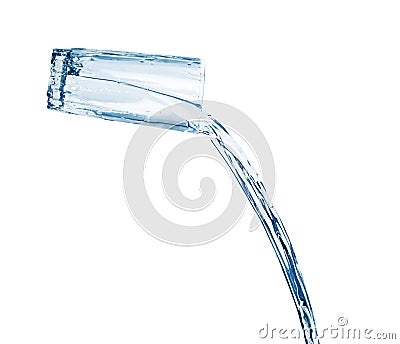 Water that pours out of a glass beaker, Stock Photo