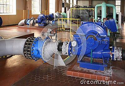 Water pumping station Stock Photo