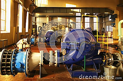 Water pumping station Stock Photo