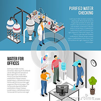 Water Purification Banners Vector Illustration
