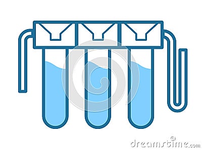 Purification and water filtration, wastewater treatment, isolated icon Vector Illustration