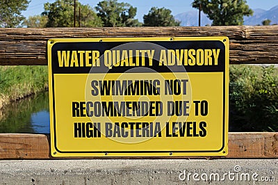 Water Quality Advisory Sign Stock Photo