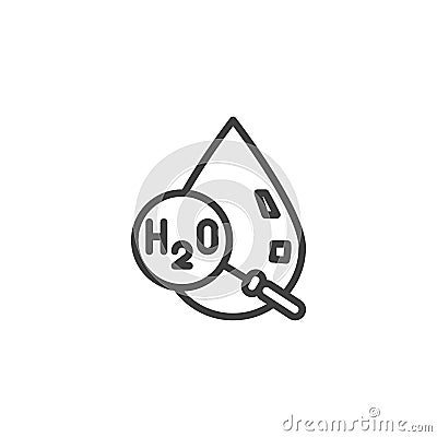 Water quality check line icon Vector Illustration