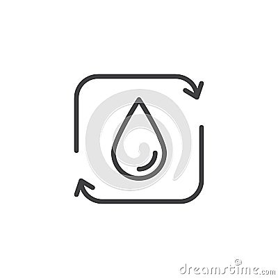 Water Recycle outline icon Vector Illustration