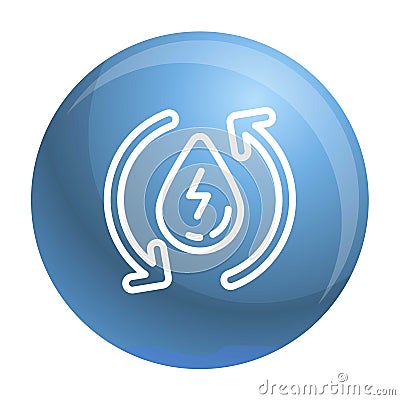 Water recycling energy icon, outline style Vector Illustration
