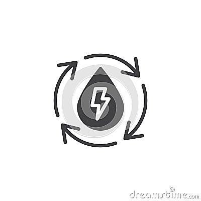 Water recycling energy vector icon Vector Illustration