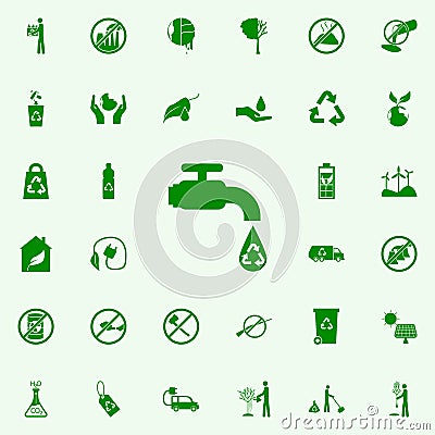 water recycling green icon. greenpeace icons universal set for web and mobile Stock Photo