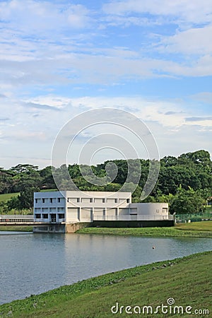 Water Recycling Pump Station Building Stock Photo