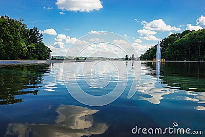 Water Reflection at Eden Park, Cincinnati, Ohio. Stock Photo