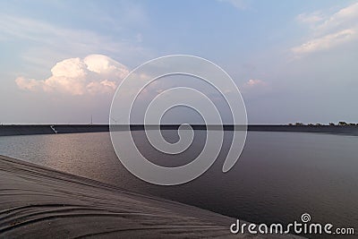 Water Reservoir and Blue Sky with Colud Stock Photo